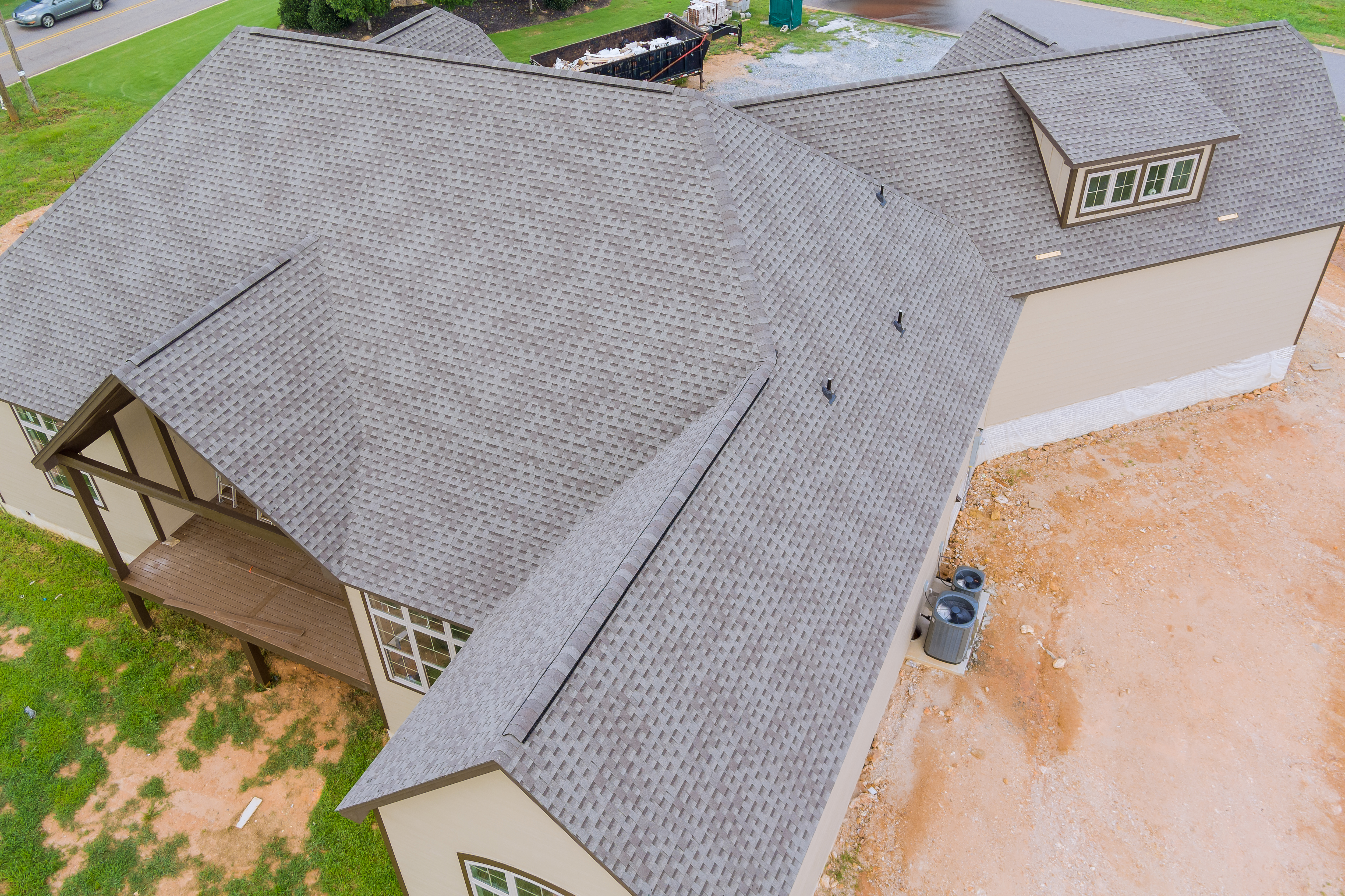 Completed residential shingle roof replacement